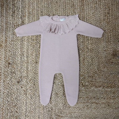 Powder pink knitted babygrow