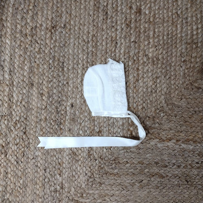 Ivory knit bonnet