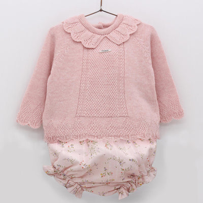 Baby girl pink bloomers set