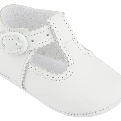 Leather pre-walker t-strap shoes