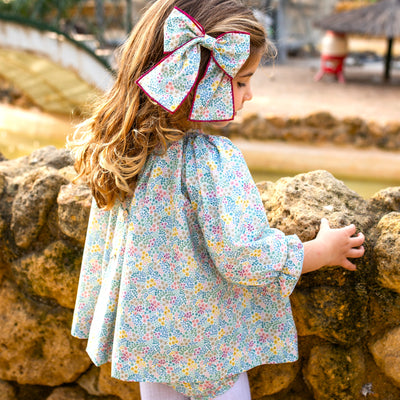 Hand Smocked Yellow Floral Bloomer Set