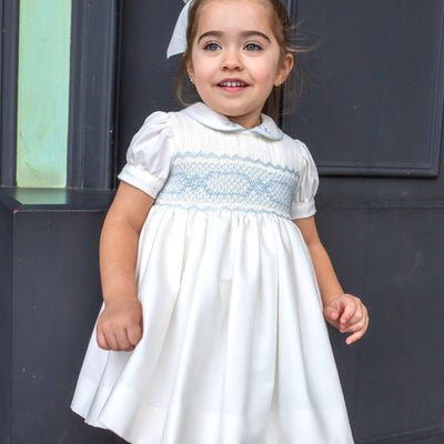 Hand Smocked Blue Dress