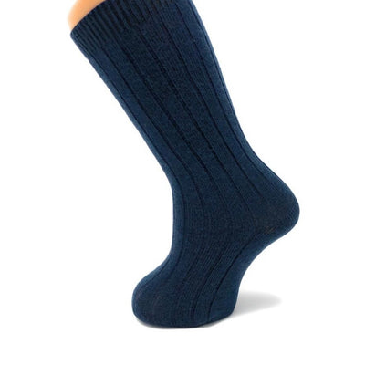 Navy ribbed knee-high socks