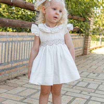 Ivory Hand Smocked Dress