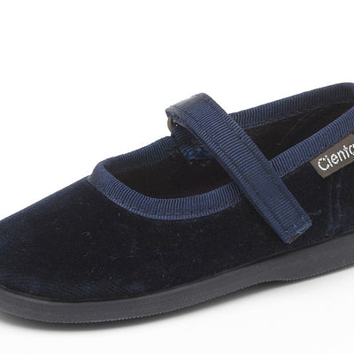 Navy velvet Mary Jane shoes