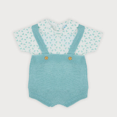 Knit Dungarees Set Pollitos