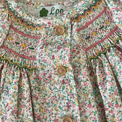 Pink Hand Smocked Floral Dress