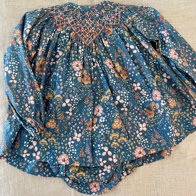 Hand-Smocked Bloomer Set Salvia