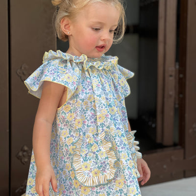 Smocked yellow liberty dress