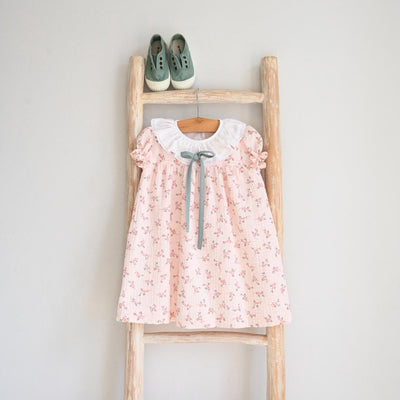 Pink floral dress with bow