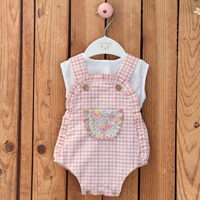 Dungarees Set Liberty Pink
