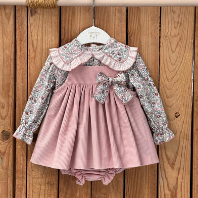 Pink Pinafore Dress Set