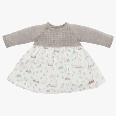 Knit and woven baby dress