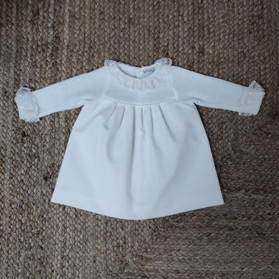 Knit and woven baby girl dress
