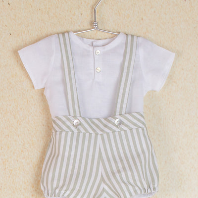 Striped Dungarees Boy Set