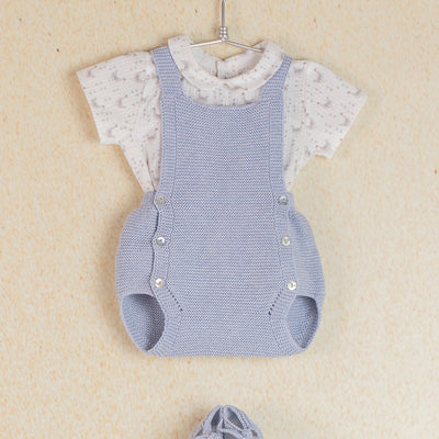 Baby Boy Knit Blue Romper Set