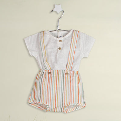 Striped Dungaree Set