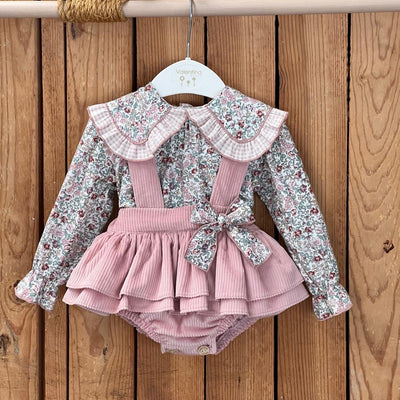 Pink Liberty Corduroy Bloomer Set