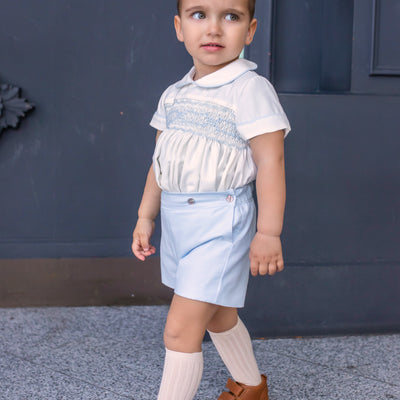 Hand Smocked Blue Boy Set