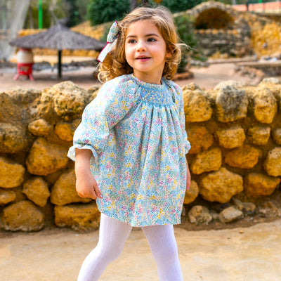 Hand Smocked Yellow Floral Bloomer Set