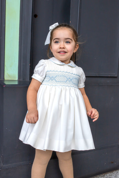 Hand Smocked Blue Dress