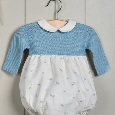 Knit and Woven Romper Roma