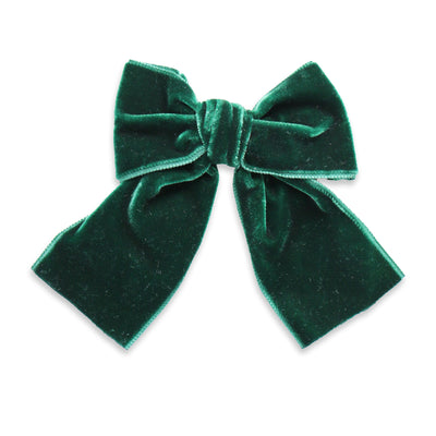 Forest green velvet sailor bow