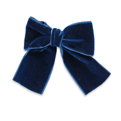 Navy blue velvet sailor bow
