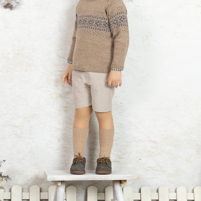 Brown and Blue Wool Sweater