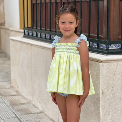 Hand Smocked Bloomer Set Lima