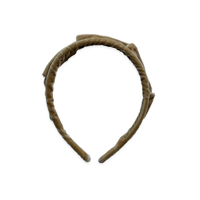 Camel velvet crown headband