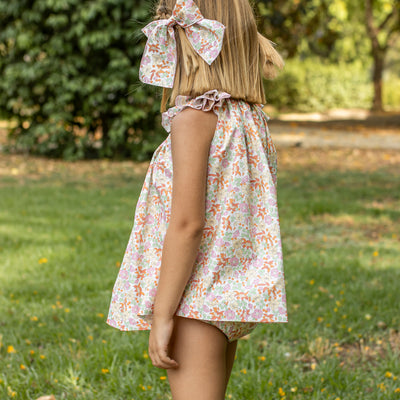 Hand Smocked Bishop Dress Liberty Orange