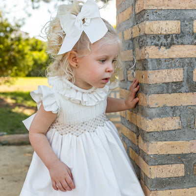 Ivory Hand Smocked Dress
