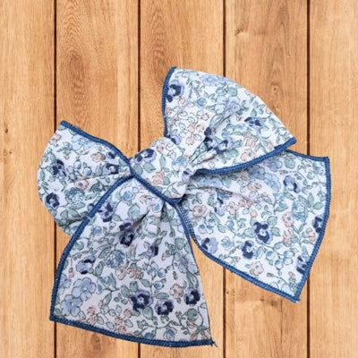 Hair Bow Blue Liberty