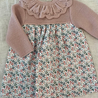 Knit Pink Floral Dress