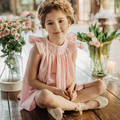 Hand Smocked Pink Gingham Dress