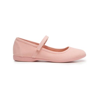 Classic Canvas Mary Janes in Peach