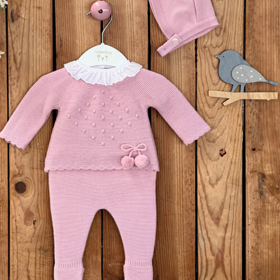 3-Piece Dusty Pink Knit Set