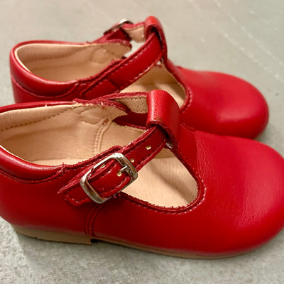 Red Leather T-Straps