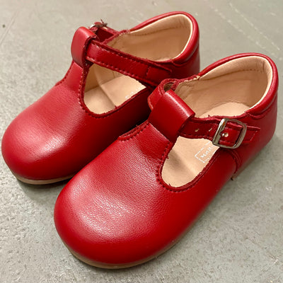 Red Leather T-Straps