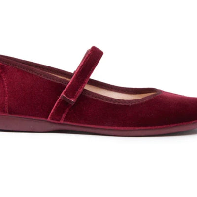 Burgundy Velvet Mary Janes