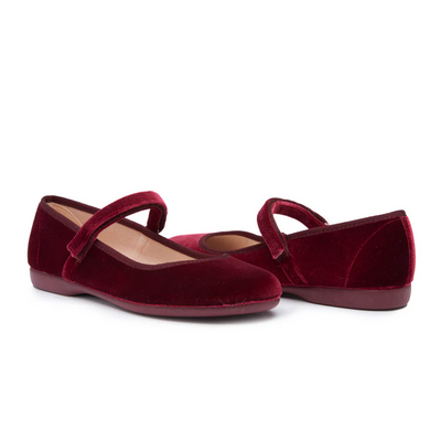 Burgundy Velvet Mary Janes