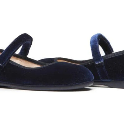 Navy Velvet Mary Janes