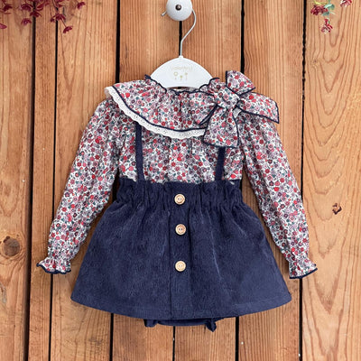 Suspender Skirt Set Borgona