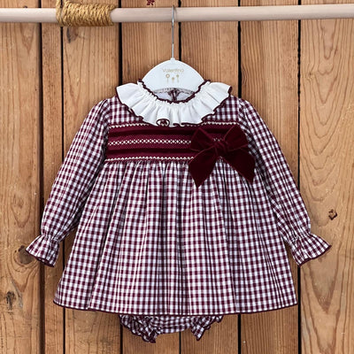 Bordeaux Gingham Dress